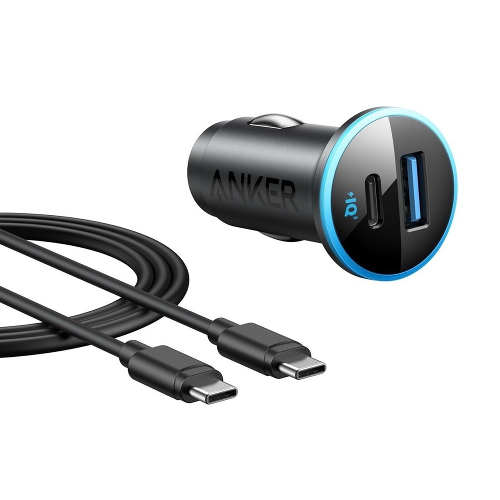 Anker 323 USB-C Car Charger Adapter, 52.5W Cigarette Lighter Charger with 30W Po